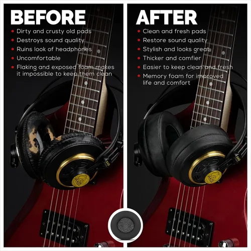 Vista 2 de Brainwavz repuesto de almohadilla redondas con espuma viscoelástica, para audífonos, para Sennheiser, AKG, HifiMan, ATH, Philips, Fostex, Sony.