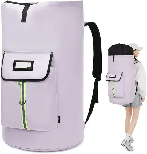 Vista 11 de mochila de lavandería, bolsas de lavandería extra grandes y resistentes, mochila de lavandería para estudiantes universitarios, cierre de cordón