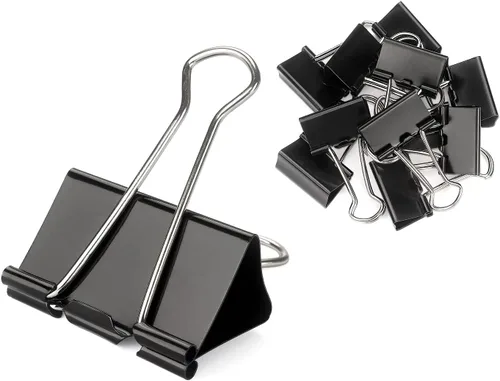 Vista 10 de ZZTX - Paquete de 36 clips para carpeta de 0.7 pulgadas, color negro Clips de abrazaderas de papel, acero duradero, resistente al óxido, resorte