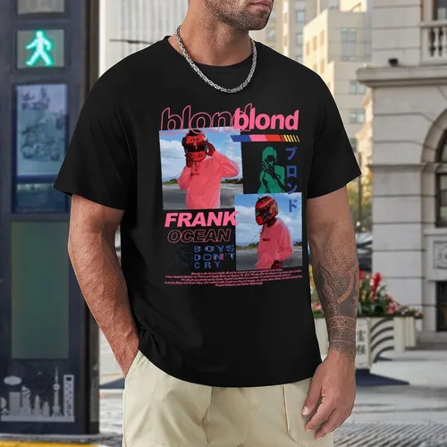 Vista 4 de Rap - Camiseta de algodón de manga corta con cuello redondo para hombre