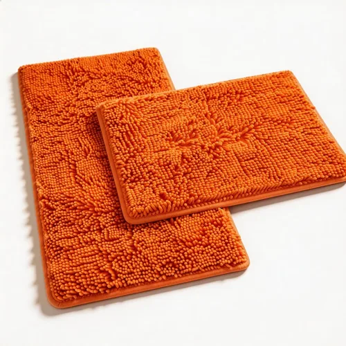 Vista 21 de Juegos de Alfombras de Baño de 2 Piezas de Chenilla Suave Antideslizantes Alfombras de Baño Absorbentes Peludas, Alfombra de Bañera, Alfombras Gris
