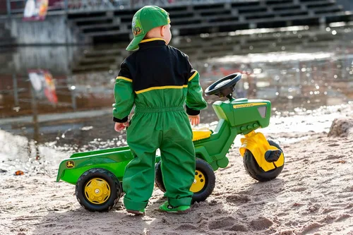 Vista 6 de Rolly Toys John Deere Trac de 3 ruedas con remolque para montar en el remolque, verde/amarillo (52769)