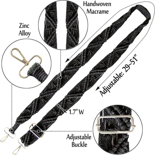 Vista 2 de Novela correa de teléfono tejida para teléfono celular con correa correa de teléfono cruzada/cuello cordón ajustable parche para teléfono móvil