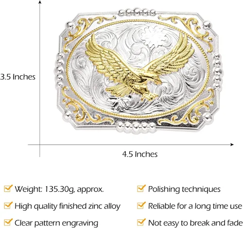 Vista 2 de Bull Rider Belt Buckles Men, Western Cowboy Rodeo Champion Belt Buckle, BullEagleHorse Big Size Belt Buckle