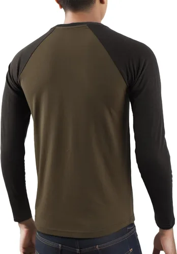 Vista 2 de HARBETH Camiseta de manga larga para hombre, estilo casual, vintage, ajustada, deportiva, gimnasio, entrenamiento, béisbol, senderismo