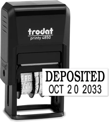 Vista 20 de Trodat 4850 - Sello de fecha con sello autoentintado aprobado, tinta negra