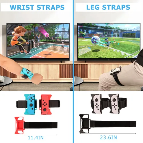 Vista 6 de 18 in 1 Accessories Kit for Nintendo Switch OLED Sports Games, Tennis Rackets, Comfort Grips Golf Clubs, Swords, Wrist Bands and Leg Strap