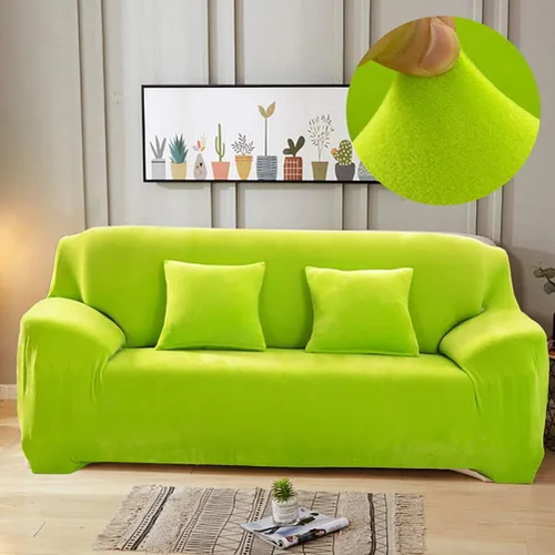Vista 12 de Funda de terciopelo ultra suave para sofá de colores lisos, elastano elástico para sofá biplaza protección de muebles, fundas antideslizantes a