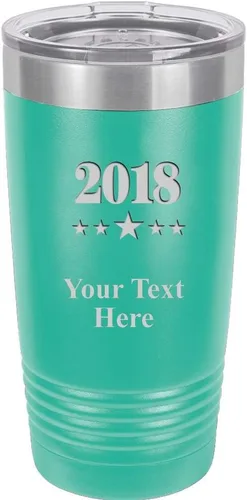 Vista 5 de Thank You Tumbler Mug - 20 oz Pink Personalized Stainless Steel Tumbler Custom Engraved With Clear Lid, Vacuum Insulated For Hot/Cold Beverages Prime