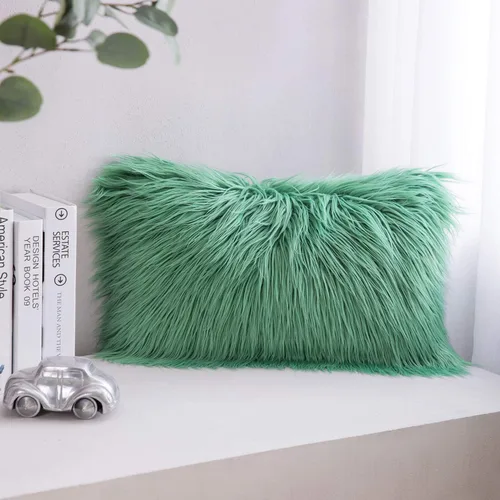 Vista 33 de Fundas de cojín Phantoscope serie de lujo, fundas de cojín de piel sintética estilo Mongolia, para sofá, cama y silla