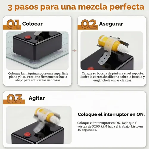 Vista 7 de Mezclador de vórtice para pinturas de modelos y esmalte de uñas Negro