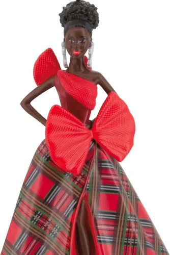 Vista 7 de Hallmark Mattel - Adorno navideño de Barbie afroamericana