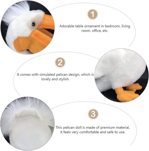 Vista 9 de Juguetes de peluche para pájaros, animal de peluche suave para niños y decoración del hogar, bonita muñeca de peluche con pico naranja de 30 pulgadas