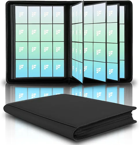 Vista 28 de Carpeta de tarjetas coleccionables de 9 bolsillos, libro de tarjetas premium para 360 tarjetas, álbum de tarjetas resistente para tarjetas