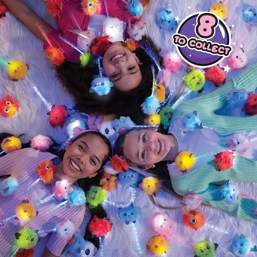Vista 8 de Boom Box - Roxie Lindas mascotas esponjosas de fiesta que parpadean al ritmo de la música Personajes interactivos de juguetes suaves de animales