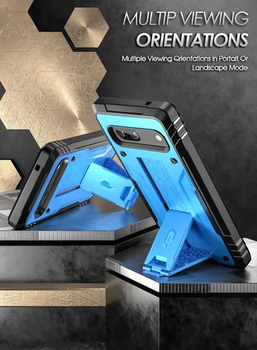 Vista 3 de Poetic Revolution - Funda para Google Pixel 7A 5G, protector de pantalla integrado funciona con identificación de huellas dactilares, carcasa