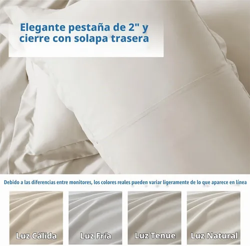 Vista 8 de Nestl Juego de funda de edredón de 4 piezas: funda de edredón 80x90 pulgadas, 2 fundas de almohada y edredón blanco de relleno alternativo