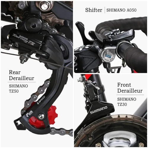 Vista 6 de EUROBIKE Bicicleta de carretera 700C Ruedas 19.3 in Marco para hombres y mujeres Bicicleta de carreras