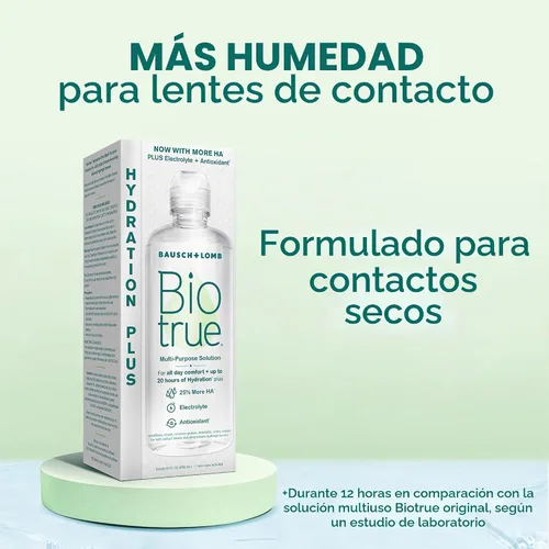 Vista 2 de Biotrue Hydration Plus Solución multiusos para lentes de contacto blandas 4