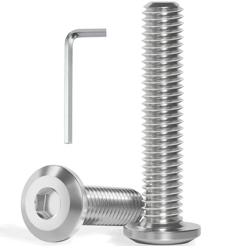 Vista 15 de VGBUY M6-1.0 x 8 mm 100 piezas Tornillos de cabeza plana con casquillo hexagonal, 304 de acero inoxidable 18-8, rosca completa, llave hexagonal