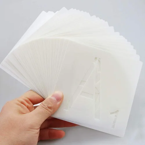Vista 5 de 50 piezas de madera en blanco sin terminar de 4 pulgadas con 26 letras para decoración de pared, decoración del hogar, proyectos de manualidades