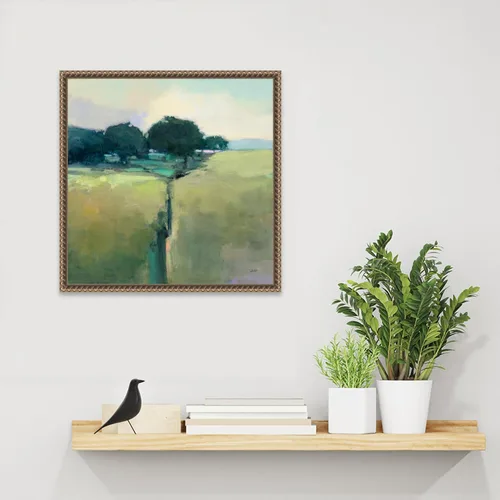 Vista 6 de Amanti Art Lienzo enmarcado para pared, 16 x 16 pulgadas, prado escénico de Julia Purinton, lienzo enmarcado para pared, obras de arte de paisajes