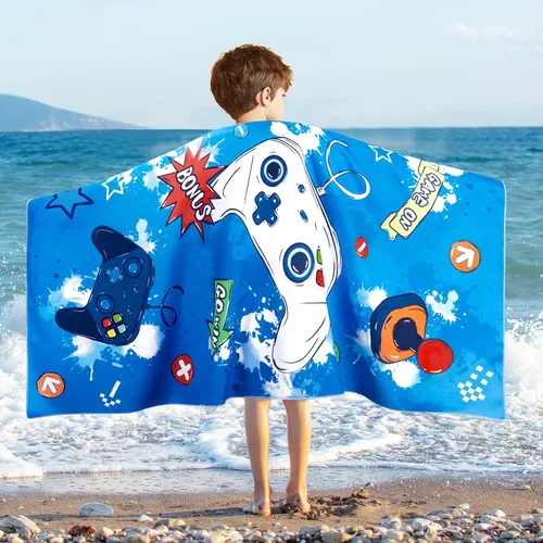 Vista 11 de WERNNSAI Toalla de playa para niños, 30 x 60 pulgadas, Axolotl de secado rápido, sin arena, toalla de playa para niñas, toalla de playa