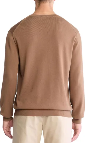 Vista 2 de Calvin Klein Suéter de algodón Supima con logotipo de monograma sólido para hombre