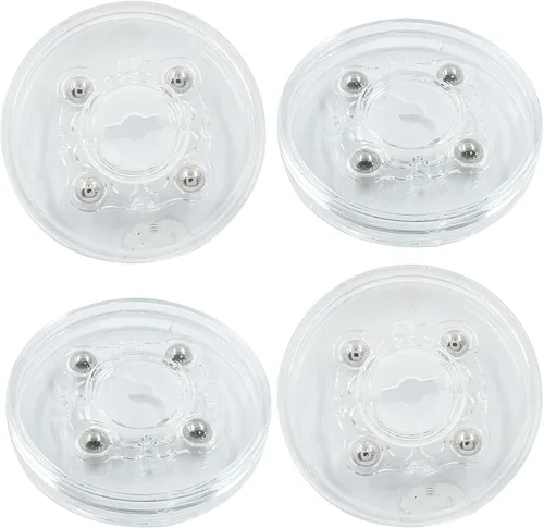 Vista 5 de 4 mini tocadiscos acrílicos Lazy Susan, bandeja giratoria de rodamiento de bolas de 2.480 in/2.48 pulgadas de diámetro, placa giratoria redonda