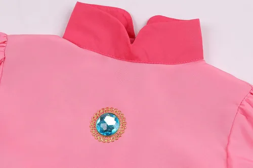Vista 4 de Disfraz de melocotón para niñas, vestido de princesa con corona para fiesta de Halloween