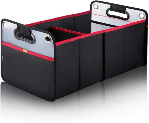 Vista 9 de COVAX Organizador de maletero de automóvil, almacenamiento plegable para asiento trasero con soporte aislado para bebidas, organizador de asiento