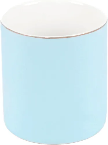 Vista 6 de HANKOR Portalápices de cerámica para escritorio - Lindo organizador de taza para bolígrafos y brochas de maquillaje con ribete dorado estético