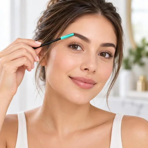 Vista 5 de G2PLUS Cepillos de pestañas de silicona, 100 cepillos de rímel negro y verde, varitas aplicadoras de cejas para maquillaje, cuidado personal