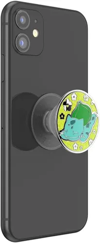 Vista 2 de PopSockets Agarre adhesivo para teléfono, soporte, soporte para teléfono, Pokemon - Esmalte Bulbasaur