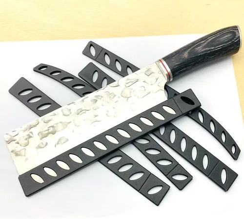 Vista 5 de Cuchillo de cocina con protección de bordes, borde de goma, tira de plástico, 10 unidades (tamaño A: A)