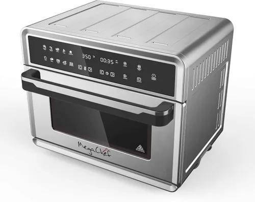 Vista 3 de Megachef Horno electrónico multifunción de 360 grados con tecnología de aire caliente, cromo plateado, capacidad de 25 litros