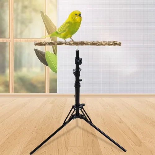 Vista 2 de Soporte ajustable de perca para pájaros de 16 a 63 pulgadas, juguete de perca de madera de pimienta natural, accesorios para interiores y exteriores