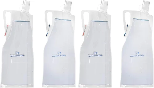 Vista 7 de Survivor Filter Botellas de agua plegables transparentes para viajes, senderismo, plegables, sin BPA, 2