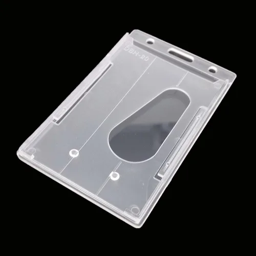 Vista 3 de Honbay 5 portatarjetas verticales de plástico duro, 2 tarjetas, tarjetero para tarjetas de crédito, protector de tarjetas de identificación, apto