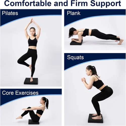 Vista 5 de StrongTek Almohadilla de equilibrio profesional de espuma para ejercicios, 15.8 x 13 x 2 pulgadas, rodillera de espuma TPE de alta densidad