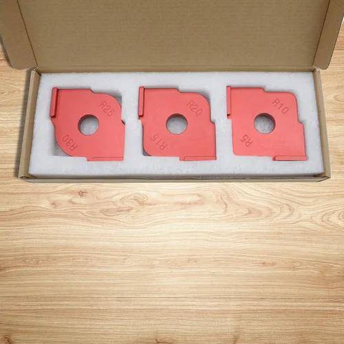 Vista 6 de Evwoge - Juego de 3 plantillas para router radio, aleación de aluminio, esquinas de radio R5 R10 R15 R20 R25 R30