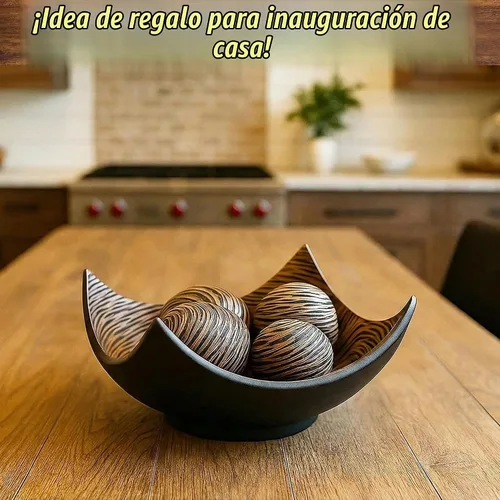 Vista 6 de Juego de 5 cuencos decorativos grandes con elegantes orbes/bolas, centro de mesa elegante para mesa de comedor/cocina, sala de estar o decoración