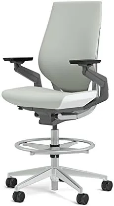Vista 8 de Steelcase Gesture 442 - Taburete de tela berenjena, respaldo envuelto, marco ligero