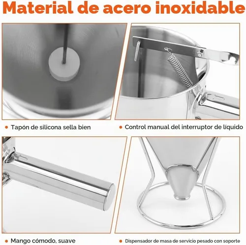 Vista 12 de Dispensador de masa de panqueques de acero inoxidable de 20 onzas