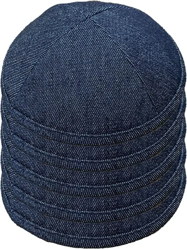 Vista 18 de Paquete de 5 piezas – Hq Satin/Lino/Velvet/Seda Cruda/Gamuza Kippah para hombre, sombrero Yamaka diseñado en Israel – Kippot Bulk
