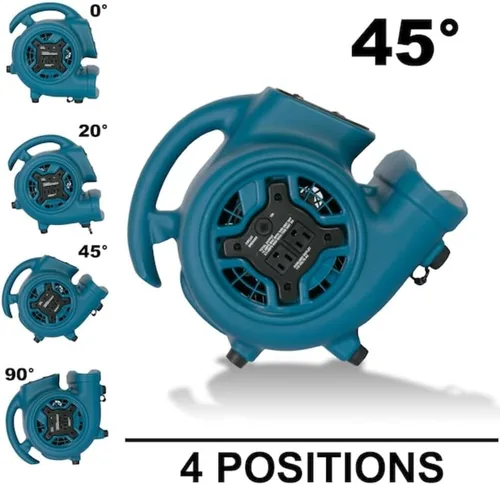 Vista 2 de XPOWER P-450AT Freshen Aire 1/3 HP 2000 CFM 3 velocidades de aire perfumado, secadora de alfombras, ventilador de piso, soplador con temporizador