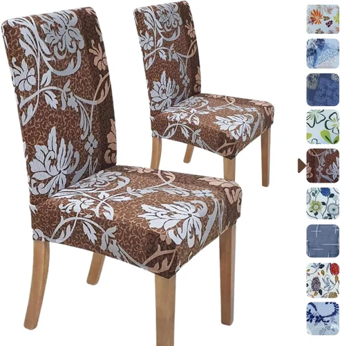 Vista 36 de SPRINGRICO Juego de 4 fundas para sillas de comedor, fundas elásticas para sillas de comedor, de elastano lavables, fundas para sillas Parsons