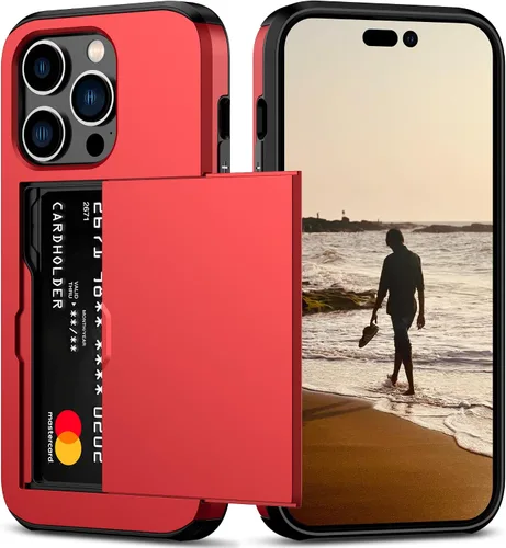 Vista 50 de Nvollnoe Funda para iPhone 14 con tarjetero [almacena 5 tarjetas] Funda tipo cartera de doble capa resistente a prueba de golpes con ranura oculta