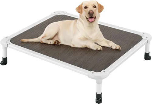Vista 24 de Veehoo Cama elevada para perros a prueba de mordidas - Cuna elevada refrescante para mascotas - Marco de aluminio plateado y tela de malla