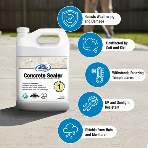 Vista 4 de Rainguard Water Sealers Sellador de Concreto, Protección Penetrante Contra Daños por Agua y Sal, para Todas las Superficies de Concreto